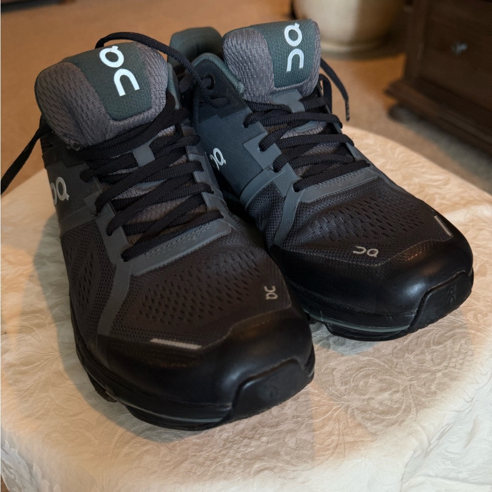On Running Black and Gray Athletic Shoes with CloudTec Cushioning